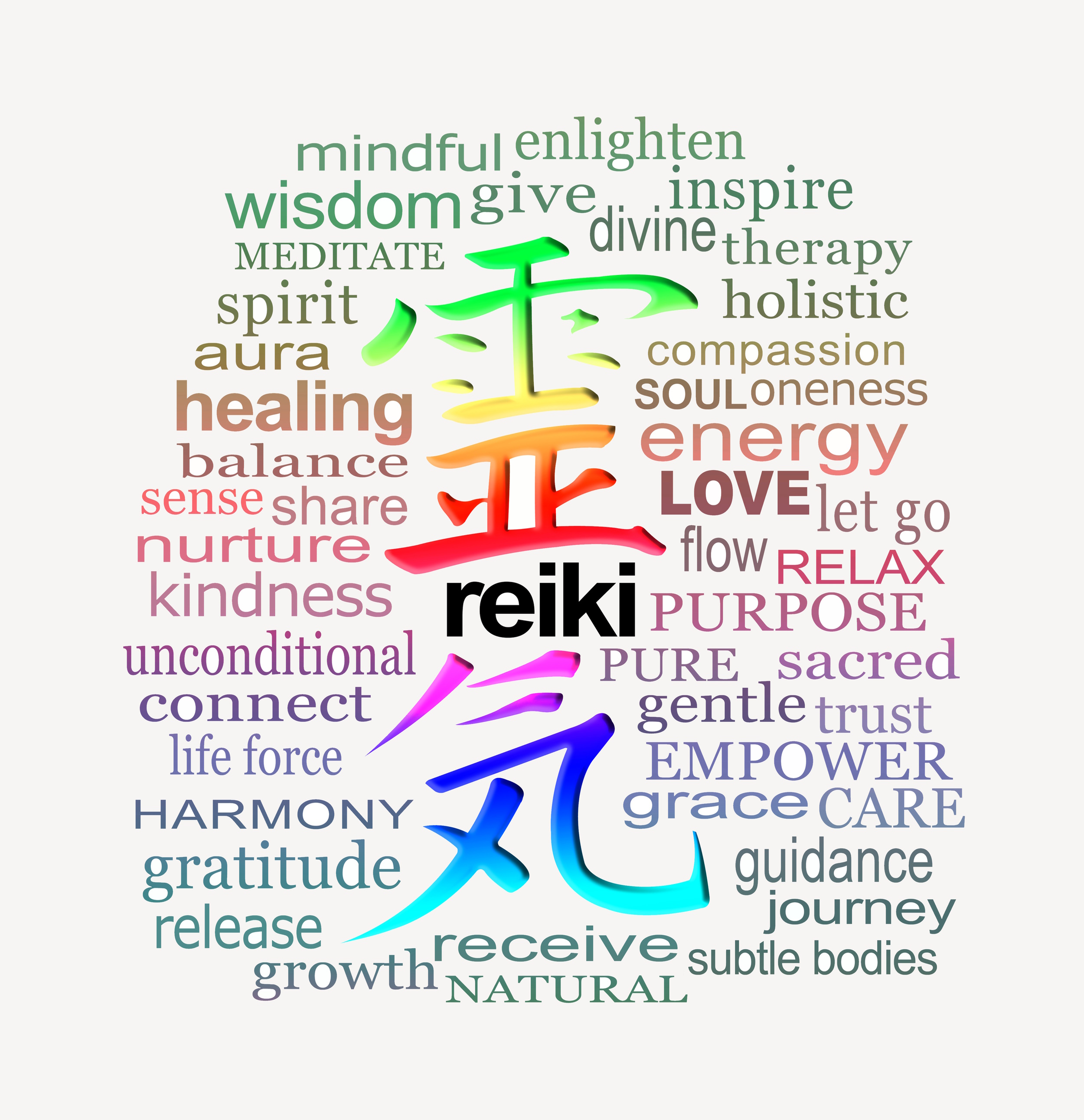 Reiki Words of Wisdom - a rainbow coloured Reiki Kanji Symbol su